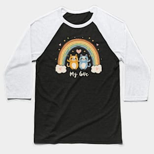 My Rainbow Cat is My Valentine Baseball T-Shirt